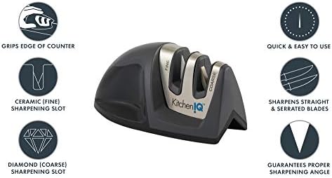 KitchenIQ 50825 | Diamond Deluxe Edge Grip 2-Stage Knife Sharpener | Black | - Image 4