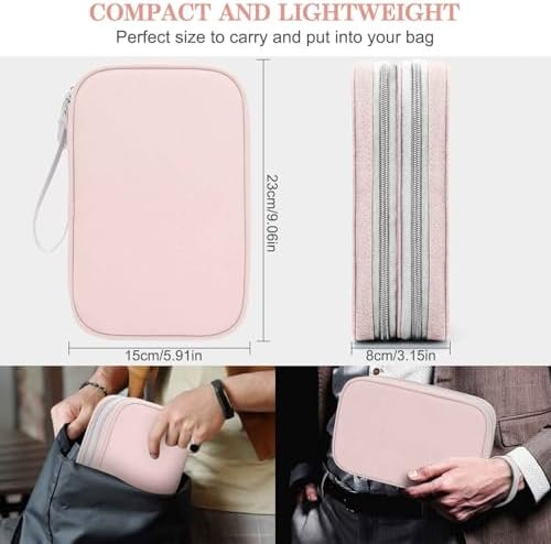FYY Electronic Organizer, Travel Tech Pouch Bag, Light Pink - Image 2