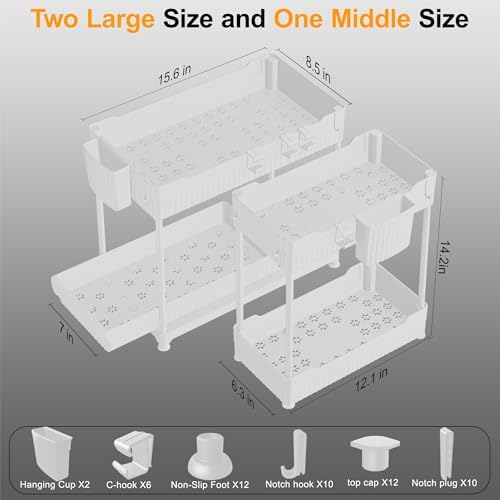 Sevenblue 3-Pack 2-Tier Under Sink Organizers - Image 3