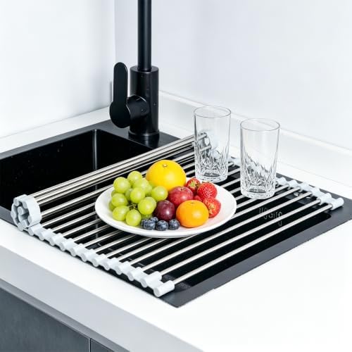 Roll Up Dish Drying Rack 17.5''x15.7'' Gray by SCYFREID