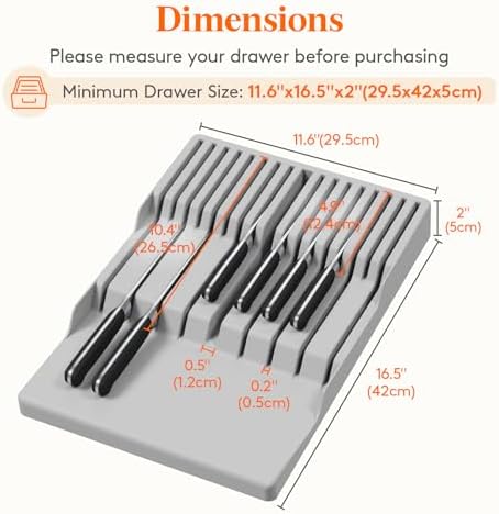 Lifewit Magnetic Drawer Knife Organizers Insert Pastic - Image 2