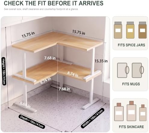 Golener Countertop Shelf, Kitchen Counter Organizer, Adjustable - Image 2