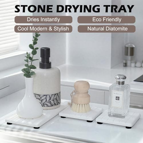 3PCS Stone Drying Tray, Stones Soap Trays, Water Absorbing Stone Tray - Image 5