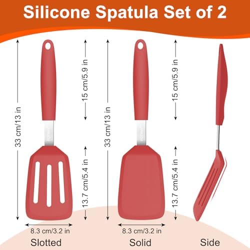 2 Pack Silicone Kitchen Spatula Set, 600°F Heat Resistant - Image 2