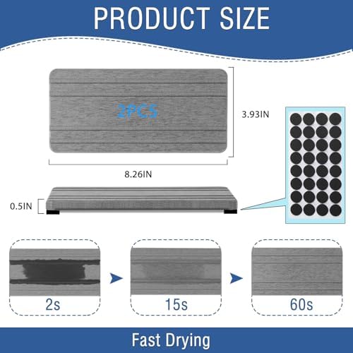 2PCS Water Absorbing Stone Tray, Quick Drying Diatomite Stone Sink Tray - Image 6
