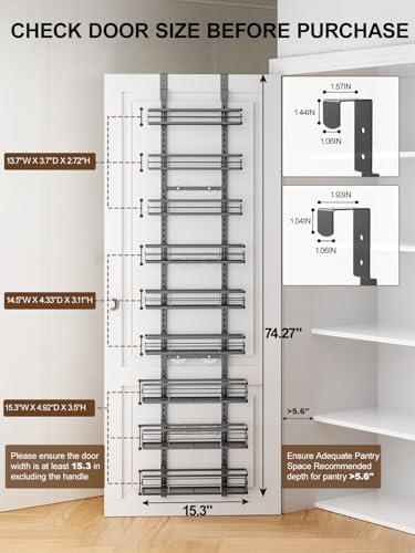 Delamu 9 Tier Over The Door Pantry Organizer, Pantry Organization and Storage - Image 2
