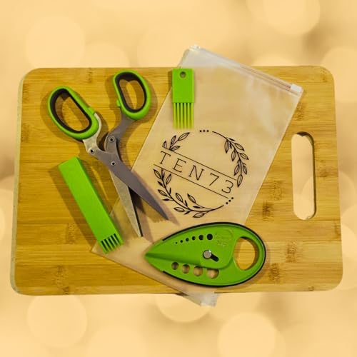 2-in-1 5-Blade Herb Scissors & Herb Stripper Set | 10-Hole Leaf stripper Stem - Image 7