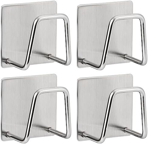 Adhesive Sponge Holder for Kitchen Sink, SUS304 Stainless Steel Scrubber Hanger by Luckyiren