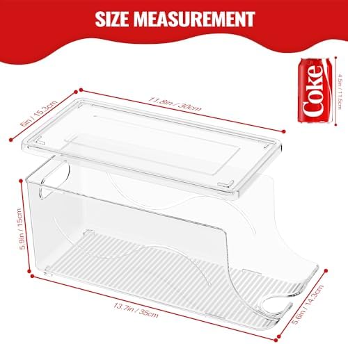 SCAVATA Stackable Refrigerator Organizer, Soda Can Dispenser Pop Cans Container - Image 4