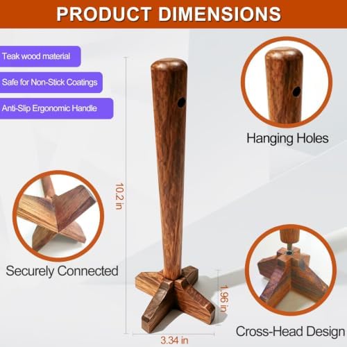 Wooden Meat Chopper for Ground Beef, Heat Resistant Hamburger Chopper, - Image 2