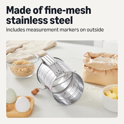 Amazon Basics Stainless Steel Flour Sifter, 3 Cup Capacity - Image 3