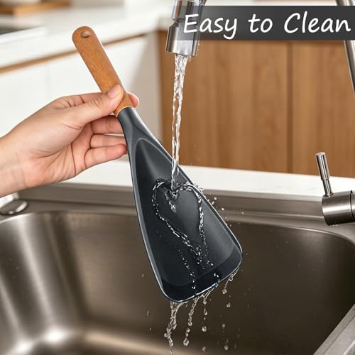Cooking Spoon for Nonstick Cookwares, Wood Handle Spoon for Stirring - Image 4