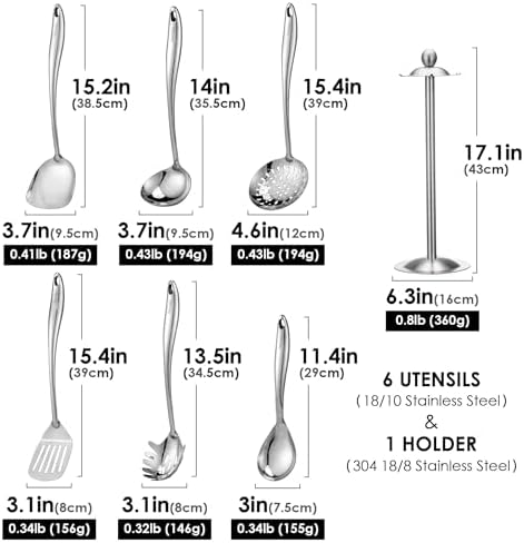 18/10 Stainless Steel Cooking Utensils Set - Image 3