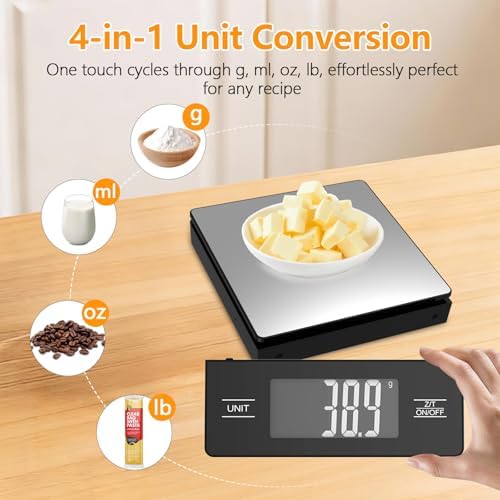 Digital Food Scale with Detachable Display, Metallic Black 1g Precision - Image 5