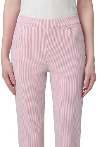 HUE Women's Stripe Pull on Pants Cigarette Skimmer Length and Pedal Pusher - Image 4