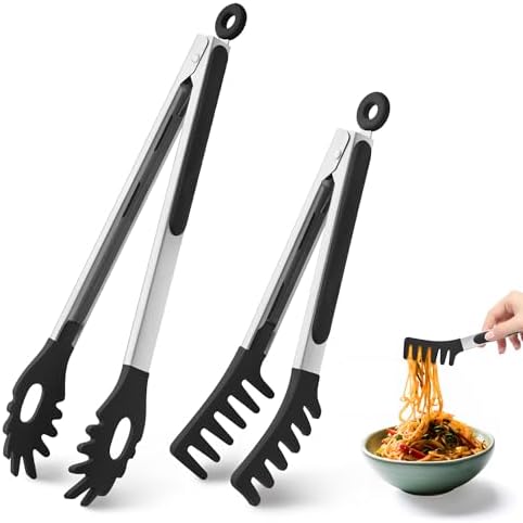 2 PCS Pasta Tong Spaghetti Tongs by HE-SANQI