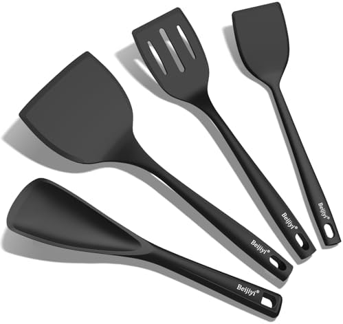 Beijiyi 4 Pack Silicone Spatula Set, High Heat Resistant, by Beijiyi