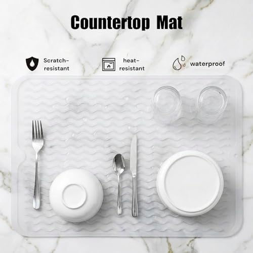 MicoYang Silicone Dish Drying Mat — Quick-Dry Ridges Counter & Sink Pad - Image 5
