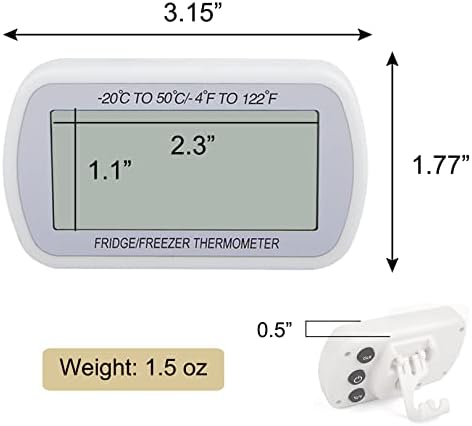 AEVETE 4 Pack Waterproof Digital Refrigerator Freezer Thermometer Large LCD - Image 5