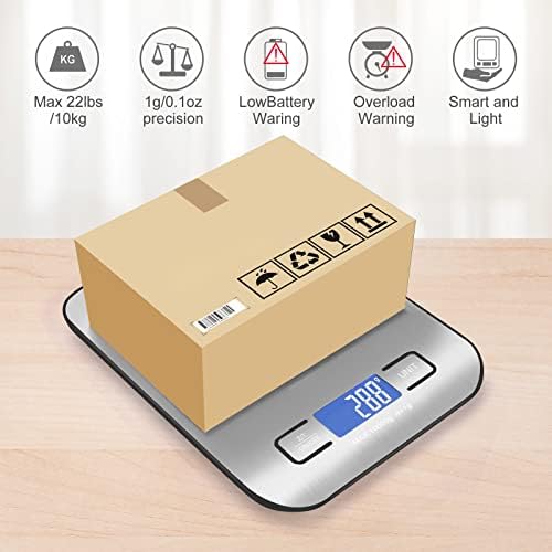 Digital Shipping Scale, Stainless Steel Panel, Accurate Portable Postal Scale - Image 4