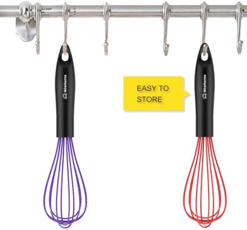 NileHome Silicone Whisk Set 10" Kitchen Whisk Purple Red - Image 2