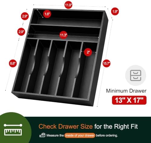 Kitchen Bamboo Silverware Organizer, Kitchen Drawer Organizer - Image 2