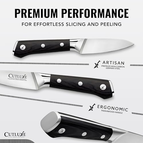 Cutluxe Paring Knife, 3.5" Small Kitchen Peeling Knife – Razor Sharp - Image 2
