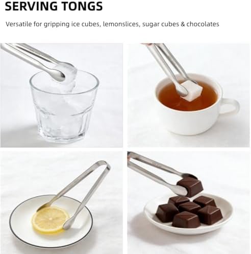 Small Serving Tongs, Stainless Steel Mini Tongs - Image 5