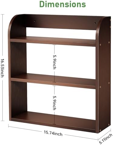 ROMGUAR CRAFT 3 Tier Bamboo Spice Rack, Countertop or Wall Mounting - Image 3