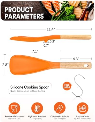 Badiano Silicone Cooking Spoon for Nonstick Cookware - Image 2