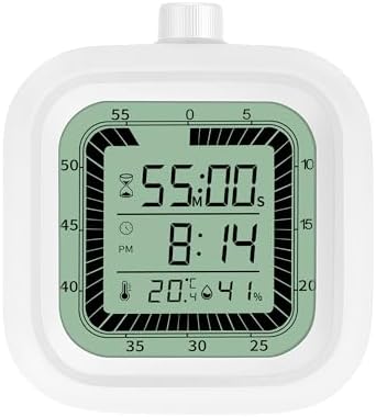4 in 1 Visual Digital Timer Without Backlight, Easy Set Alarm Clock Humidity by Unknown