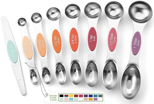 Spring Chef Stainless Steel 8 Magnetic Measuring Spoons Set, Desert Sunset by SpringChef