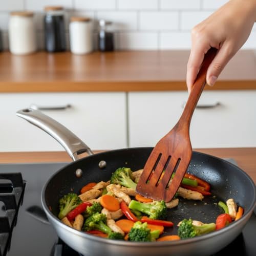 Wooden Utensil Set 9 PCS Hand-Crafted, Heat-Resistant, Non-Scratch & - Image 5