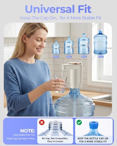 Water Jug Pump for 5 Gallon Bottle – Portable Electric USB-C Charging Dispenser - Image 5
