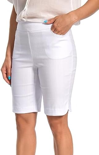 Women's Work Casual Super Stretch Tulip-Hem Pull-On Dress Shorts by Unknown