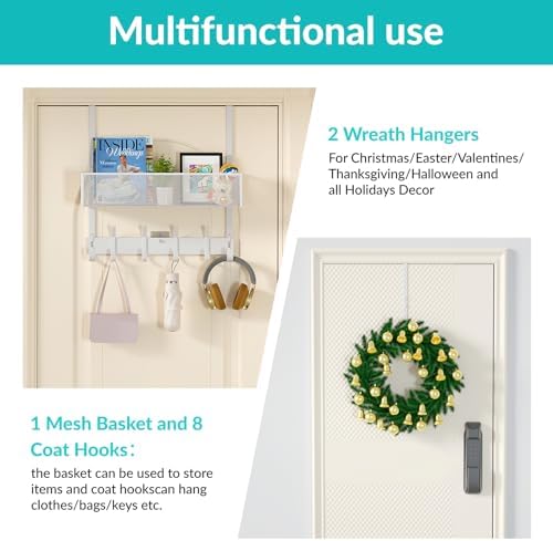 LUCYCAZ Over The Door Hooks Organizer, Door Hanger Storage - Image 5