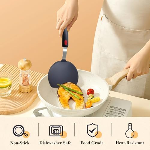 Silicone Spatula Turner, Wide Pancake Spatulas - Image 2