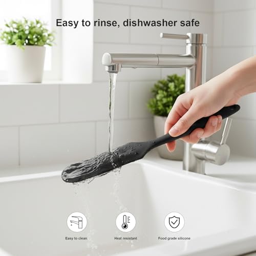 6 Pcs Silicone Jar Spatula Set, Long Handle Heat Resistant Skinny Spatulas - Image 5