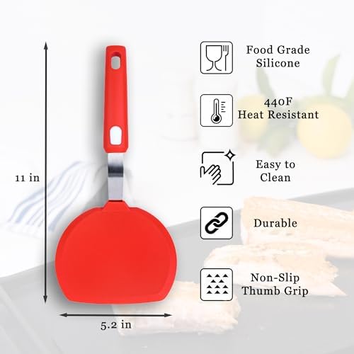 Wide Silicone Pancake Spatula – Large Heat-Resistant Turner - Image 3