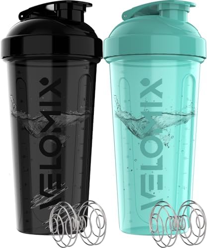 VELOMIX 2 Pack 28oz Protein Shaker Bottle by VELOMIX