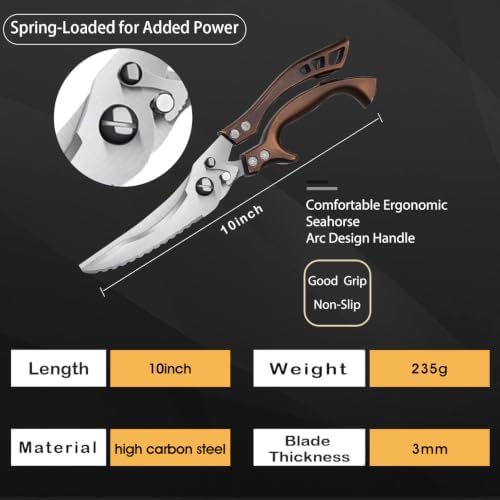 Dream Reach Heavy Duty Poultry Shears, Serrated Spring Loaded Kitchen Shear - Image 6