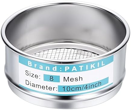 PATIKIL 8 Mesh Lab Sieve, 3.9" Diameter Sifting Screen 304 Stainless Steel Wire by PATIKIL