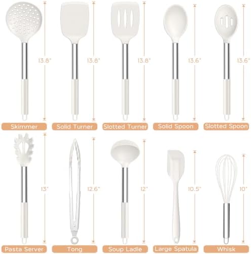 Onader 10 Pieces Silicone Kitchen Utensils Set, Cooking Utensils - Image 3