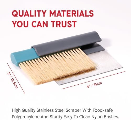 KneadAce Dough Scraper & Baker’s Brush.Stainless Steel Bench Scraper & Flour - Image 5