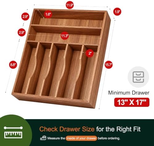 Kitchen Acacia Silverware Organizer - Image 2