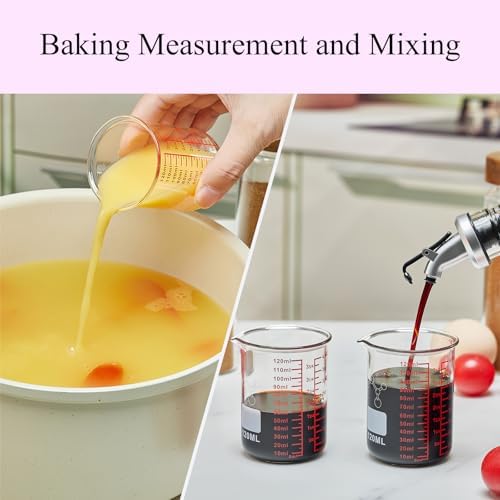High Borosilicate Glass Measuring Cup-V-Shaped Spout, 120ml Glass Measuring - Image 4