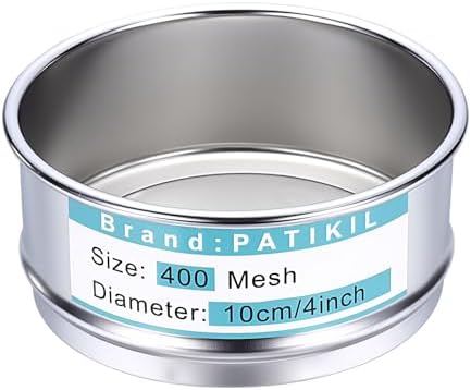 PATIKIL 400 Mesh Lab Sieve, 3.9" Diameter Sifting Screen 304 Stainless Steel by PATIKIL