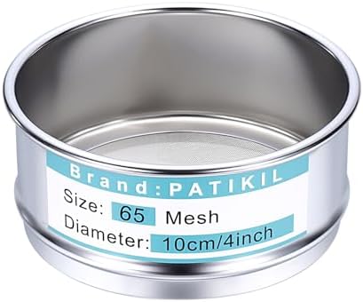 PATIKIL 65 Mesh Lab Sieve, 3.9" Diameter Sifting Screen 304 Stainless Steel by PATIKIL
