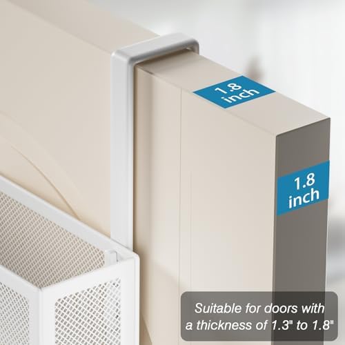 Over the Door Hooks Organizer, Door Hanger Fits Doors 1 3/4" White - Image 3