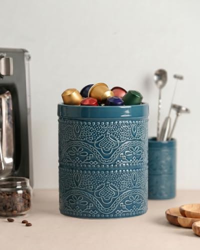 FUN ELEMENTS Kitchen Utensil Holder, 7.2" Super Large Utensil Crock Heavy and - Image 7